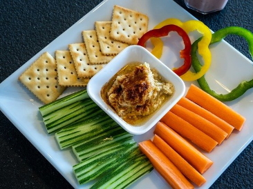 Hummus and Veg - a simple yet filling, health snack